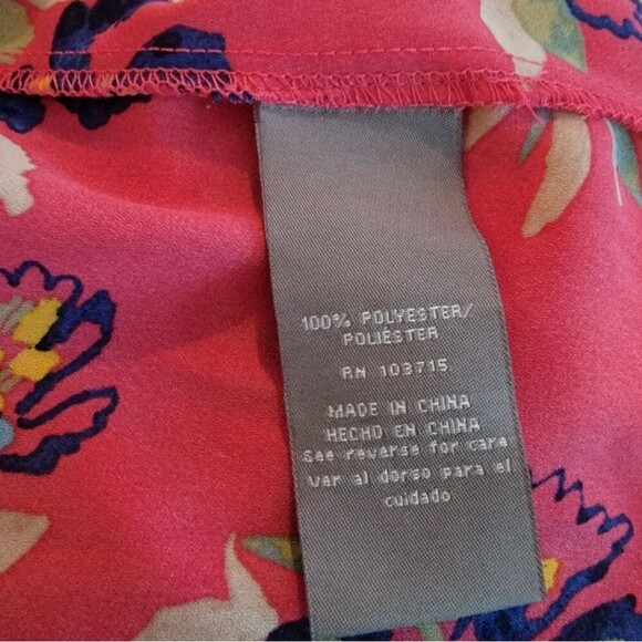 Sharagano pink floral top with puffy sleeves - Picture 6 of 6